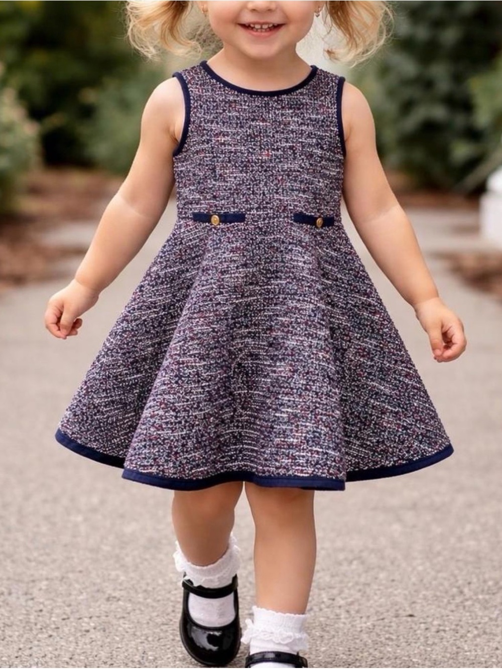 Janie and jack blue red white dress 18-24 m